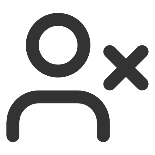 иконка user x, user, пользователь,