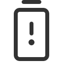 иконка battery warning vertical, battery, батарея, warning, предупреждение, vertical