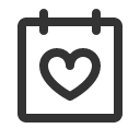 иконки calendar heart, calendar, календарь, heart, сердце