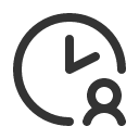 иконка clock user, clock, часы, user, пользователь