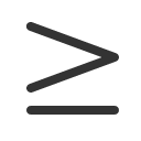иконки greater than or equal, greater, than, or, equal
