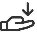 иконка hand arrow down, hand, рука, arrow, стрелка, down