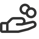 иконки hand coins, hand, рука, coins, монеты