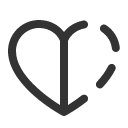 иконка heart half, heart, сердце, half, батарея