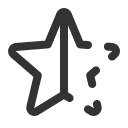 иконка star half, star, звезда, half, батарея