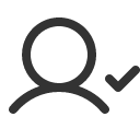 иконка user check, user, пользователь, check, галочка