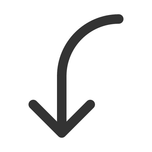 иконка arrow bend left down, arrow, стрелка, bend, left, down,