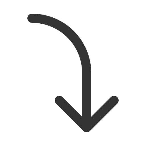 иконка arrow bend right down, arrow, стрелка, bend, right, down,