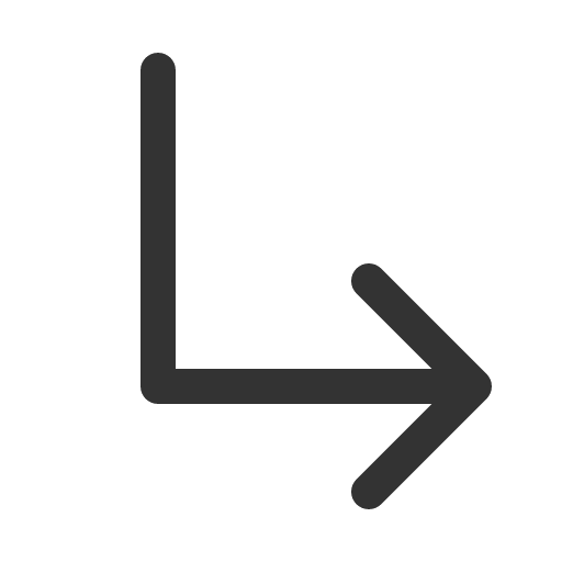 иконка arrow elbow down right, arrow, стрелка, elbow, down, right,