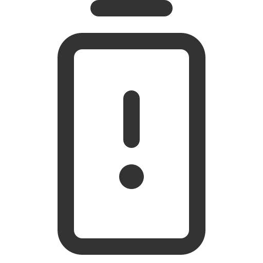 иконка battery warning vertical, battery, батарея, warning, предупреждение, vertical,