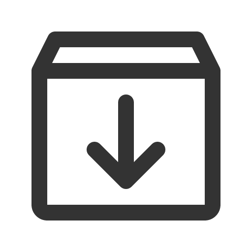 иконка box arrow down, box, коробка, arrow, стрелка, down,