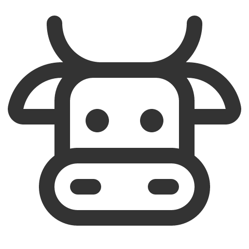 иконка cow, корова,