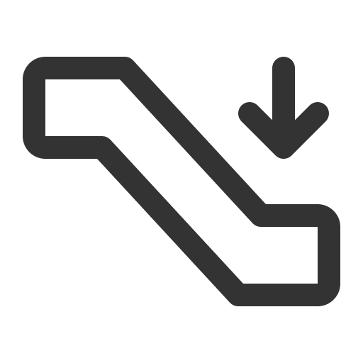 иконка escalator down, escalator, down, стрелка,