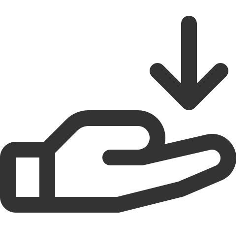 иконка hand arrow down, hand, рука, arrow, стрелка, down,