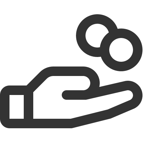 иконка hand coins, hand, рука, coins, монеты,