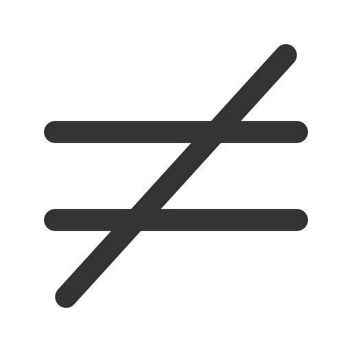 иконка not equals, not, equals,