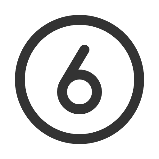 иконка number circle six, number, circle, six,