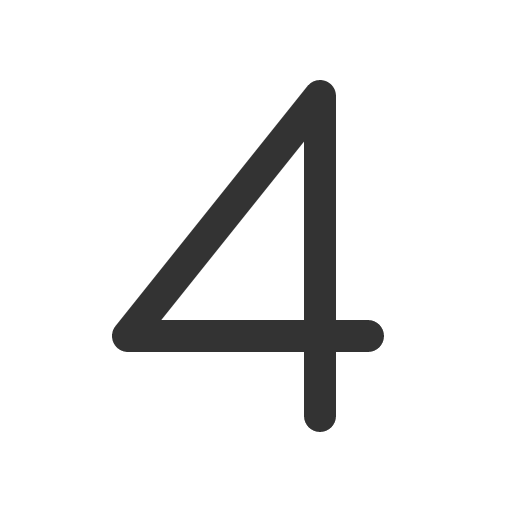 иконка number four, number, four,