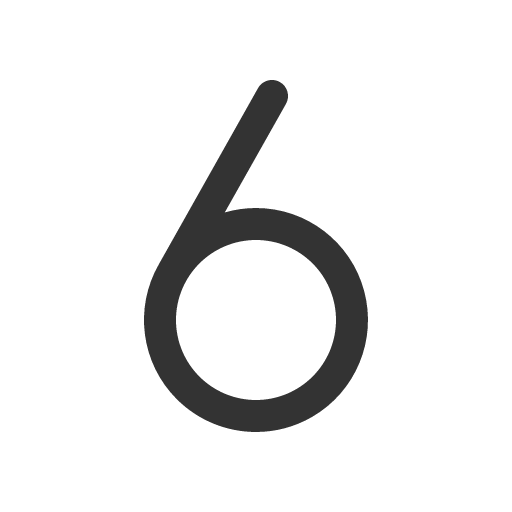 иконка number six, number, six,