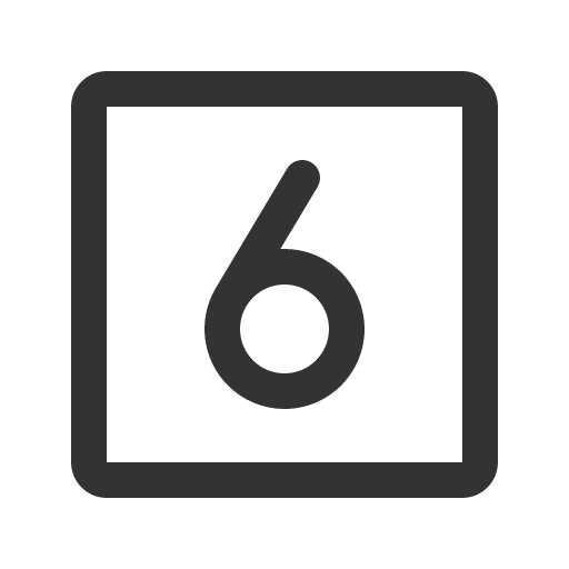 иконка number square six, number, square, six,