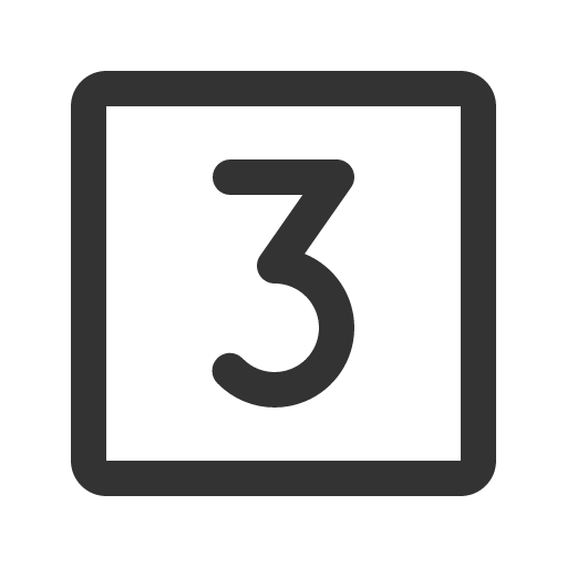 иконка number square three, number, square, three,