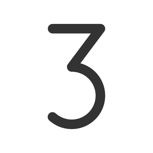 иконка number three, number, three,