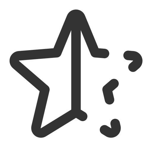 иконка star half, star, звезда, half, батарея,