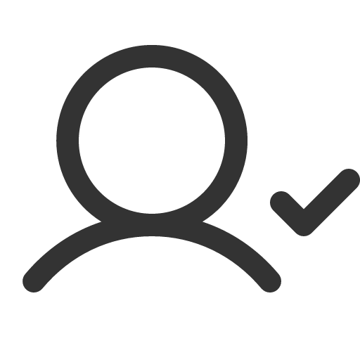 иконка user check, user, пользователь, check, галочка,
