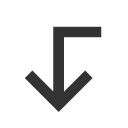 иконка corner left down, corner, left, стрелка, down