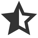 иконка star half, star, звезда, half, батарея