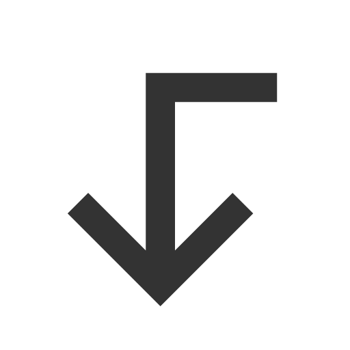иконка corner left down, corner, left, стрелка, down,