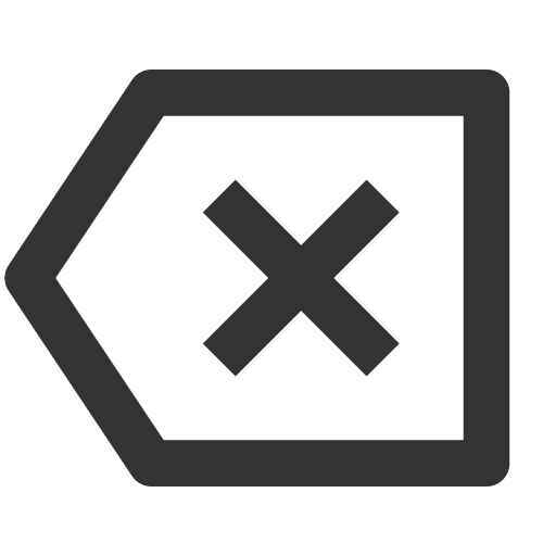 иконка delete back 2, delete, удалить, back, стрелка,