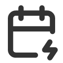 иконка calendar bolt, calendar, календарь, bolt, напряжение