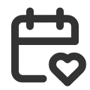иконка calendar heart, calendar, календарь, heart, сердце