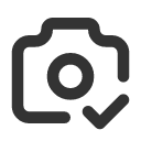 иконка camera check, camera, фотоаппарат, check, галочка