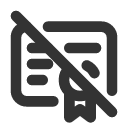 иконки certificate off, certificate, сертификат, off