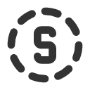 иконки circle dashed letter s, circle, dashed, letter, почта
