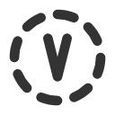 иконки circle dashed letter v, circle, dashed, letter, почта