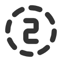 иконки circle dashed number 2, circle, dashed, number