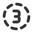 иконки circle dashed number 3, circle, dashed, number