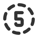 иконки circle dashed number 5, circle, dashed, number