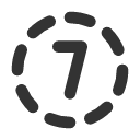 иконки circle dashed number 7, circle, dashed, number
