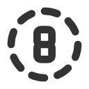 иконки circle dashed number 8, circle, dashed, number