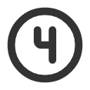 иконки circle number 4, circle, number