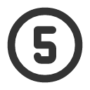 иконки circle number 5, circle, number