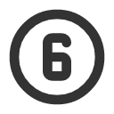 иконки circle number 6, circle, number