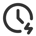 иконка clock bolt, clock, часы, bolt, напряжение