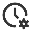 иконка clock cog, clock, часы, cog