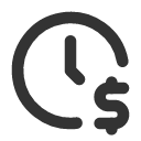 иконка clock dollar, clock, часы, dollar, доллар