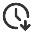 иконка clock down, clock, часы, down, стрелка